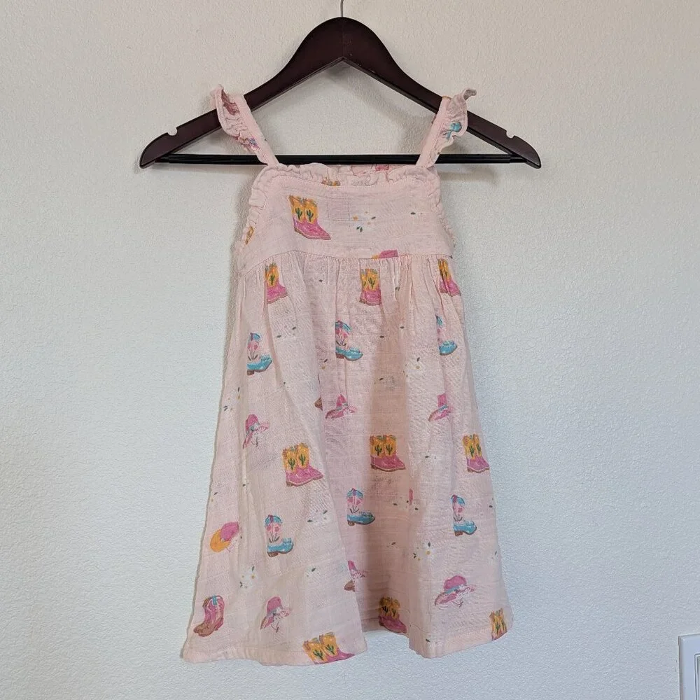 NWT Tullabee Girl Western Cowgirl 100% Organic Muslin Cotton Sleeveless Dress 6